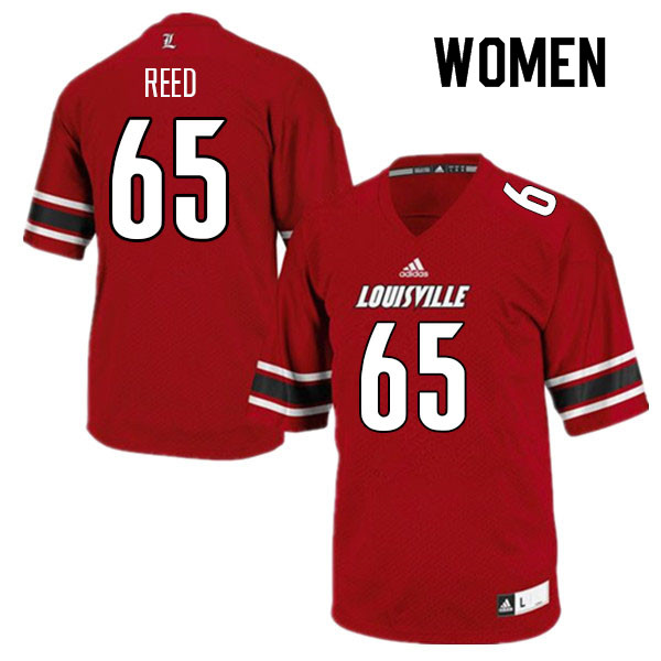 Women #65 Izaiah Reed Louisville Cardinals College Football Jerseys Sale-Red - Click Image to Close